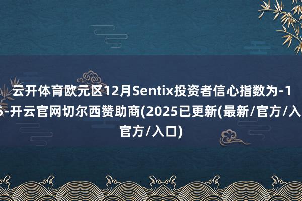 云开体育欧元区12月Sentix投资者信心指数为-17.5-开云官网切尔西赞助商(2025已更新(最新/官方/入口)