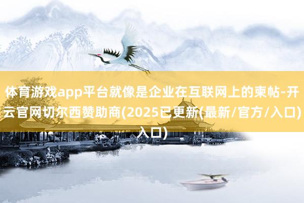 体育游戏app平台就像是企业在互联网上的柬帖-开云官网切尔西赞助商(2025已更新(最新/官方/入口)