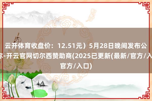 云开体育收盘价:12.51元)5月28日晚间发布公告称-开云官网切尔西赞助商(2025已更新(最新/官方/入口)
